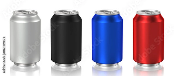 Fototapeta aluminum can isolated on white background, 3D rendering