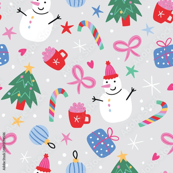 Obraz Cute Christmas Pattern Winter Background