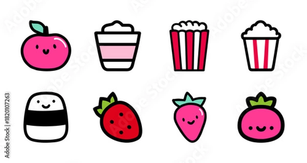 Obraz cute Sweet Snacks & Fruits Pack
