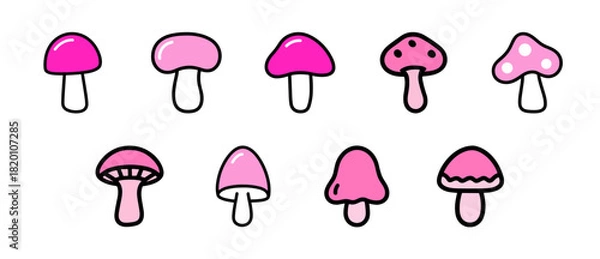 Obraz cute Pink Mushroom Forest Pack