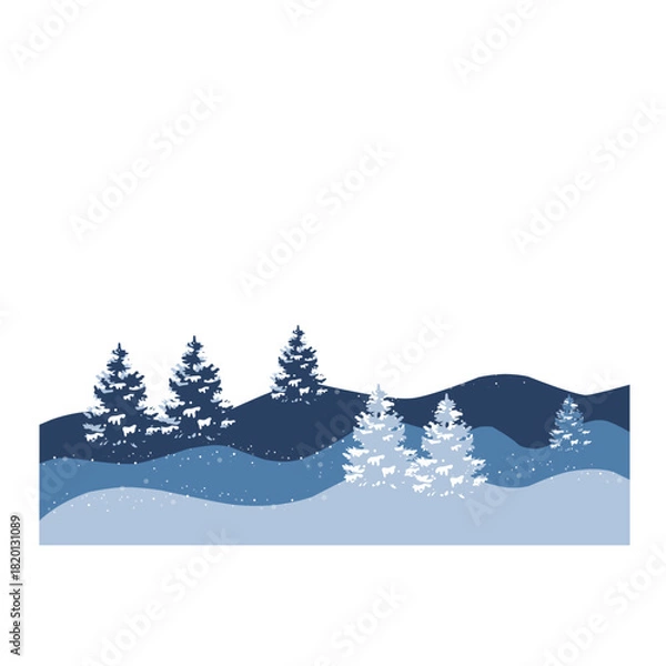 Obraz Winter forest landscape 