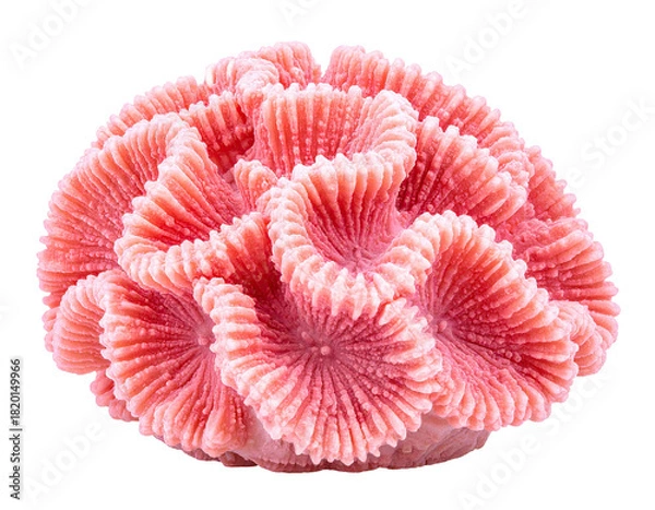 Obraz A vibrant pink coral, with intricate, fluted, and circular formations