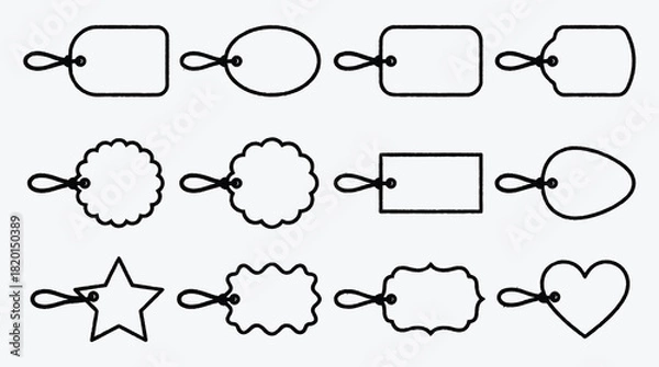 Fototapeta Collection of decorative tags for design and creative projects multipurpose use