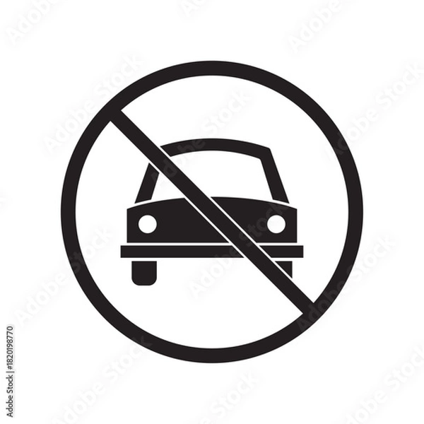 Fototapeta flat icon vector prohibited car