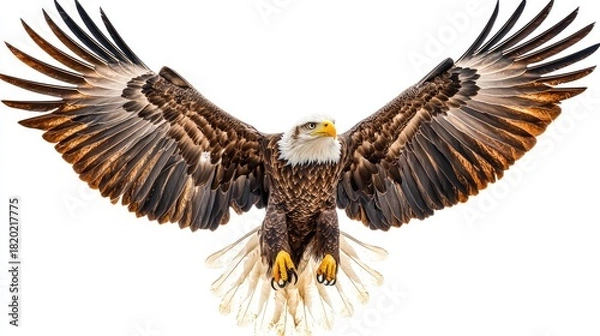 Obraz Majestic Bald Eagle Gliding with Outstretched Wings in Flight