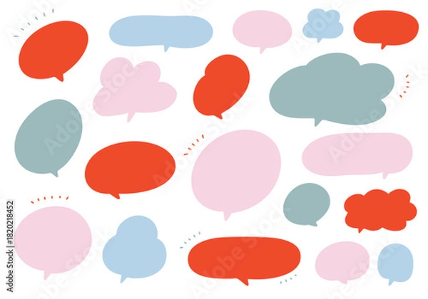 Obraz カラフルな吹き出しのイラストセット