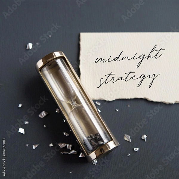 Obraz Elegant Hourglass and Midnight Strategy Concept for Business Decisions and Planning