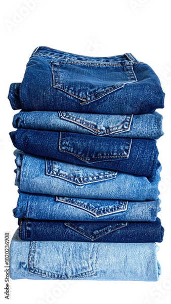Obraz Stacked, folded jeans with pockets