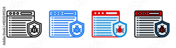 Obraz Malware Defense Icon Collection Set Multiple Style