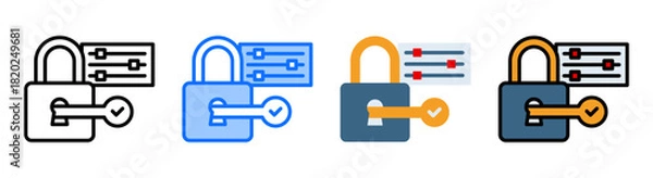 Obraz Access Control Icon Collection Set Multiple Style