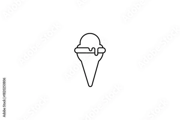 Obraz Ice Cream Linear Drawing Outline