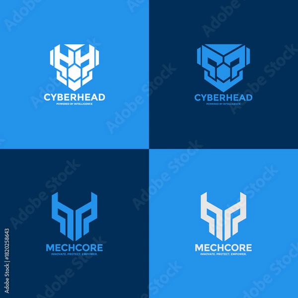 Obraz Cyber Head logo design vector art