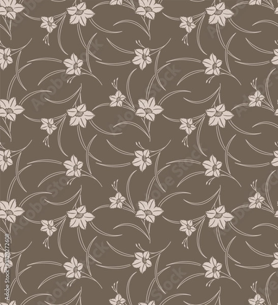 Fototapeta Japanese Garden Bouquet Vector Seamless Pattern