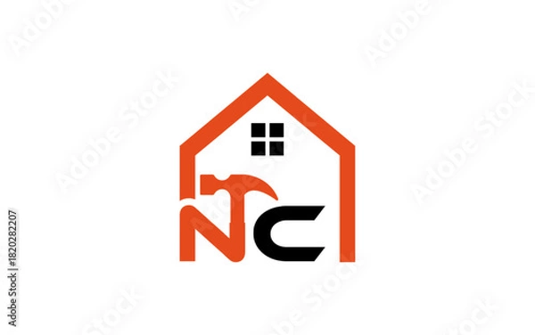 Obraz Construction Building with initial Logo Icon Design Vector