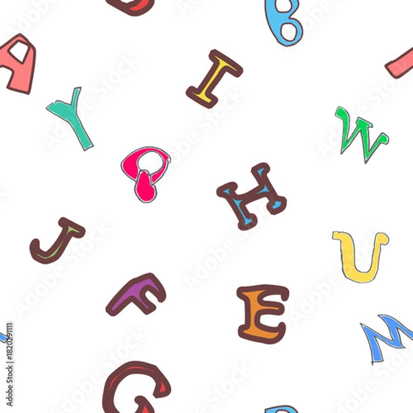 Fototapeta seamless pattern colorful English's alphabet, alphabet A B C D E F G H I J K L M N O P Q R S T U V W X Y Z