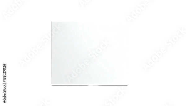 Fototapeta Bright white square floats on a black background, with a slight gradient