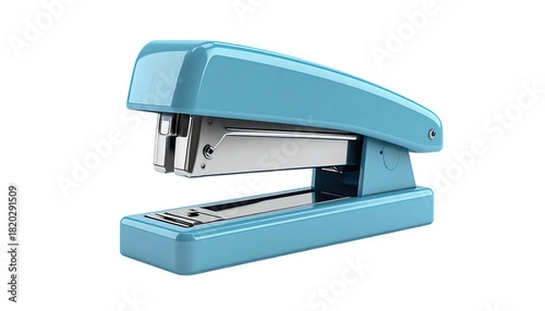 Fototapeta A close-up shot of a robin's egg blue stapler with a chrome component