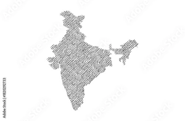 Fototapeta India map hand drawn Sketch background vector, India freehand Sketch map, vintage hand drawn map.