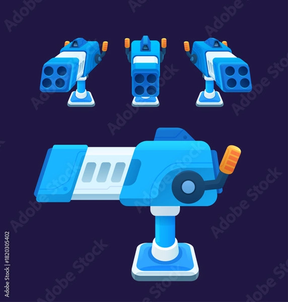 Fototapeta 卡通导弹发射器多方向