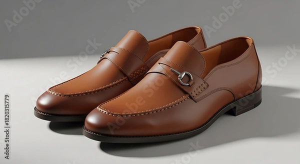 Obraz Pair of brown leather loafers