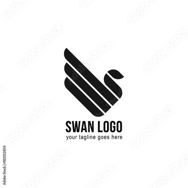 Fototapeta Swan Logo Line