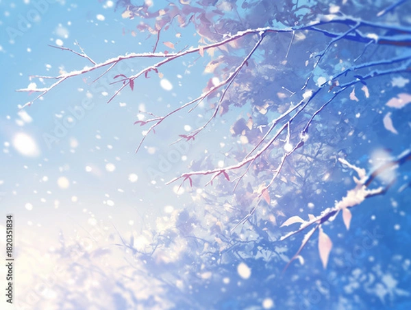 Fototapeta 雪の降る朝