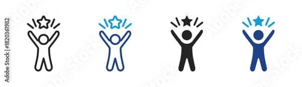 Fototapeta Achievement icon set multiple style collection