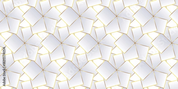Obraz 立体　幾何学　模様　シルバー　背景