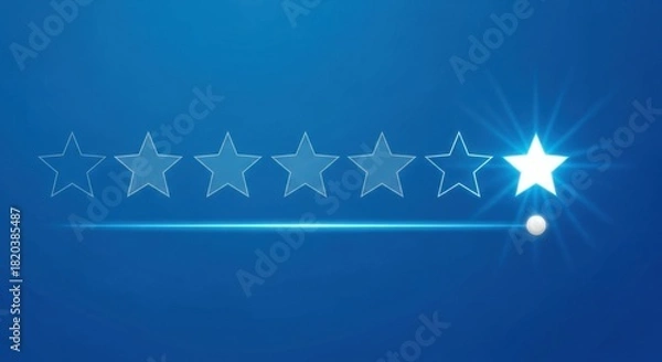 Fototapeta Bright five star feedback indicating highest customer satisfaction
