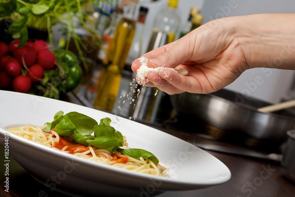 Obraz Parmesan auf Nudeln