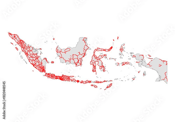 Obraz Indonesia Transportation Network Map with Provinces |  Vector Roads & Highways for Logistics and Planning (SVG)
