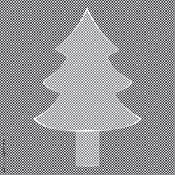 Fototapeta Set of liquid Crismistmas tree vector frames and shapes with reflection and shadow. Realistic abstract modern empty plates on transparent background