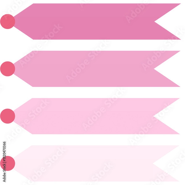 Fototapeta Pink bullet point banners create custom list element