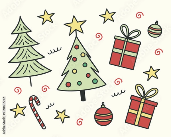 Fototapeta Christmas elements set