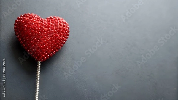 Fototapeta Show your love with a stunning red heart detail perfect for Valentine's Day or romantic occasions, adding a touch of elegance and affection