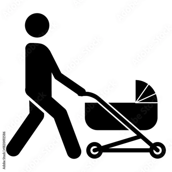 Obraz "Parent with baby stroller" icon