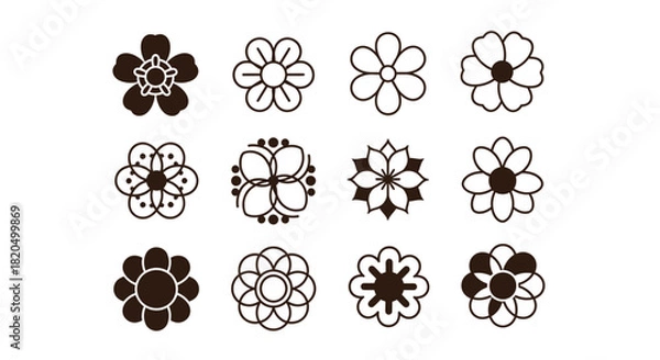 Obraz Beautiful floral elements for elegant, modern design projects, patterns