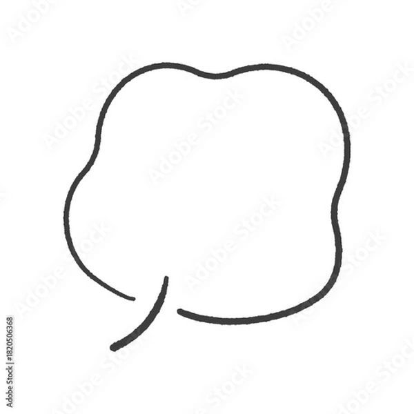 Obraz 湯気や蒸気のような形の手書きの吹き出し - 冬の寒気やため息･ホカホカあたたかいイメージの装飾の素材