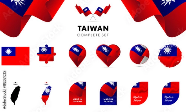 Obraz Taiwan complete set. Vector illustration.