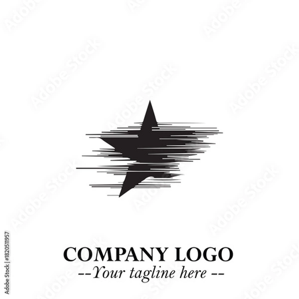 Fototapeta Minimalist Star Logo Symbol in Black on White Background – Modern Vector Shape for Branding & Design