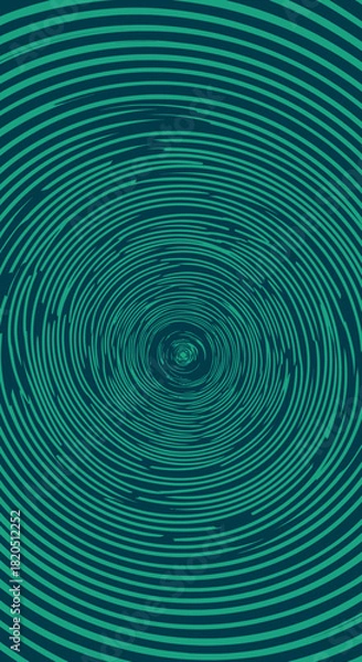 Fototapeta Mesmerizing abstract background with a hypnotic spiral of distorted teal lines, creating a digital whisking vortex effect for a modern design