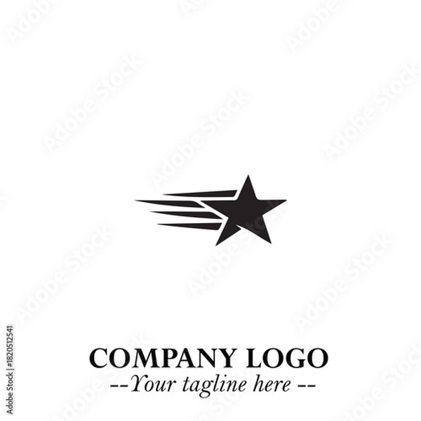 Fototapeta Minimalist Star Logo Symbol in Black on White Background – Modern Vector Shape for Branding & Design