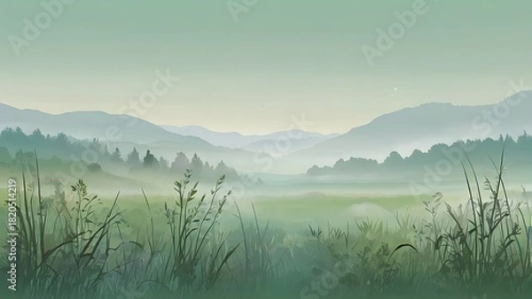 Obraz Misty Meadow Calm