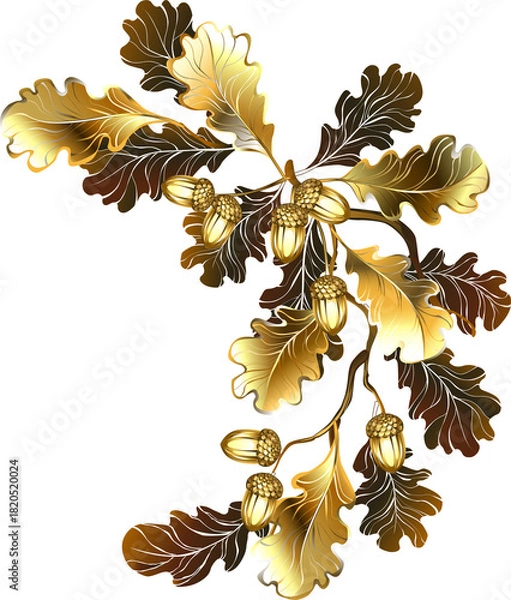 Obraz Bent golden oak branch