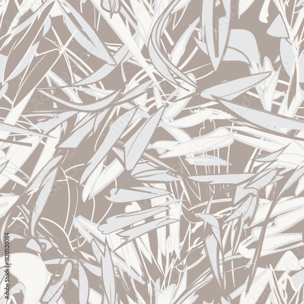 Fototapeta Neutral Colour Leaf Seamless Pattern Design