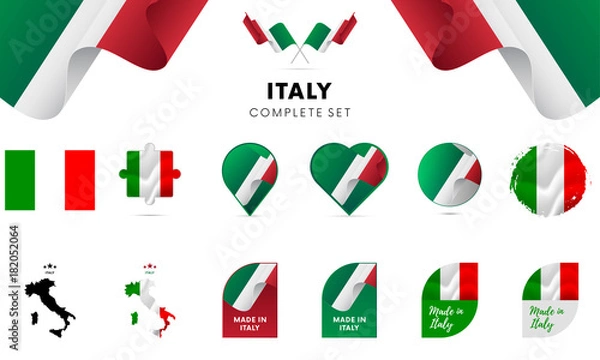 Obraz Italy complete set. Vector illustration.