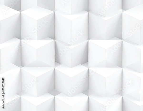 Obraz White cube pattern with shadows creating a geometric abstract