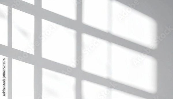 Obraz Window pane shadow pattern on white wall, bright