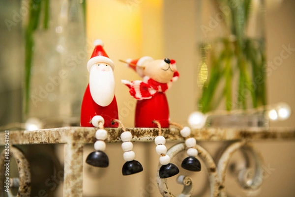 Obraz クリスマスツリーと飾り