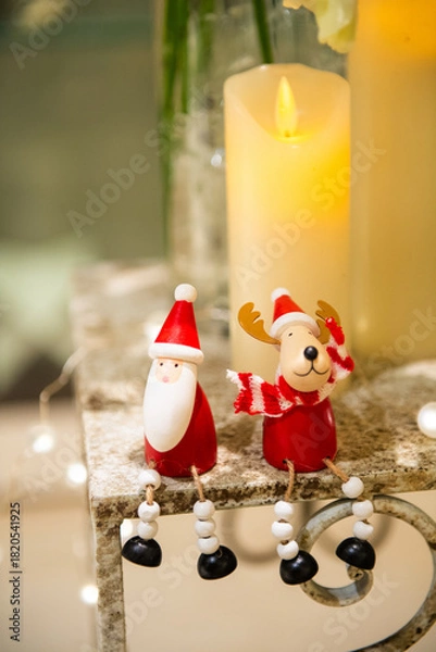 Fototapeta クリスマスツリーとサンタクロース